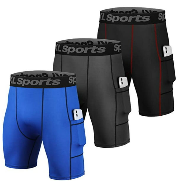 SKL Mens Compression Shorts Pants Sports Baselayer Tights Workout Underwear 